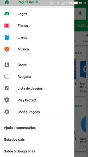 Pressione Configurações. Pressione Configurações.