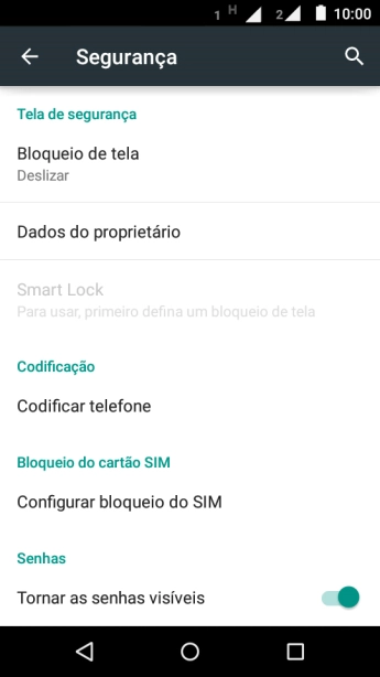 Pressione Configurar bloqueio do SIM. Pressione Configurar bloqueio do SIM.