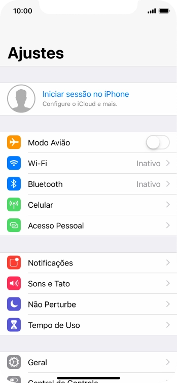 Pressione Iniciar sessão no iPhone. Pressione Iniciar sessão no iPhone.