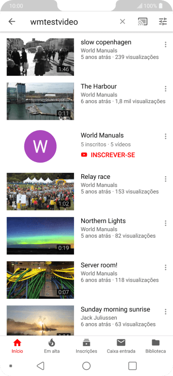 Pressione o vídeo desejado. Pressione o vídeo desejado.