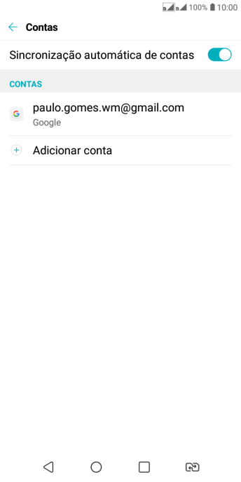 Pressione Adicionar conta. Pressione Adicionar conta.