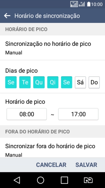 Pressione Sincronização no horário de pico. Pressione Sincronização no horário de pico.