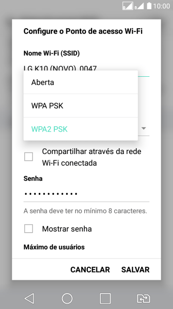 Pressione WPA2 PSK para proteger seu Roteador Wi-Fi com uma senha. Pressione WPA2 PSK para proteger seu Roteador Wi-Fi com uma senha.