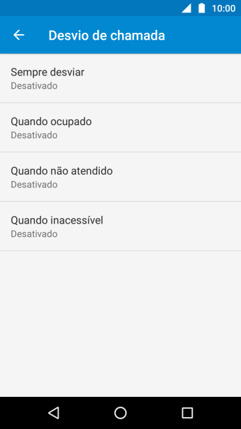 Pressione o tipo de encaminhamento desejado. Pressione o tipo de encaminhamento desejado.