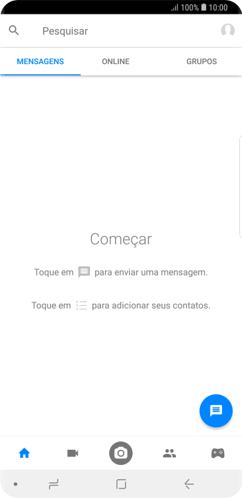 Pressione o ícone de nova mensagem. Pressione o ícone de nova mensagem.