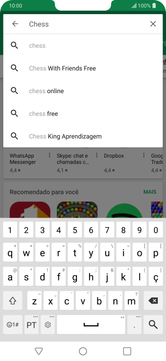 Insira o nome ou assunto do app desejado, e pressione o ícone de busca. Insira o nome ou assunto do app desejado, e pressione o ícone de busca.