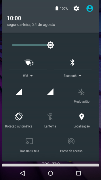Pressione o ícone de configurações. Pressione o ícone de configurações.