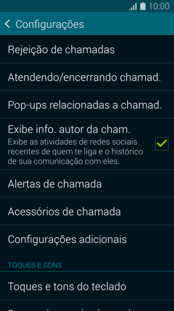 Pressione Configurações adicionais. Pressione Configurações adicionais.