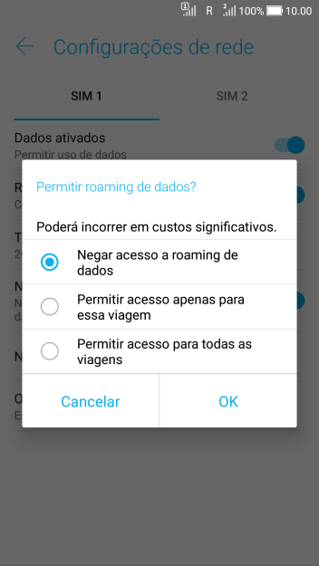 Pressione a configuração desejada. Pressione a configuração desejada.