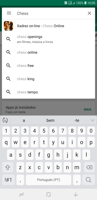 Insira o nome ou assunto do app desejado, e pressione o ícone de busca. Insira o nome ou assunto do app desejado, e pressione o ícone de busca.