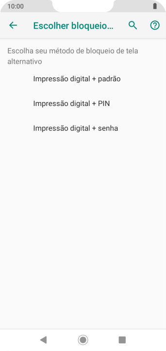 Pressione o código de bloqueio desejado, e siga as instruções da tela para criar um código extra. Pressione o código de bloqueio desejado, e siga as instruções da tela para criar um código extra.