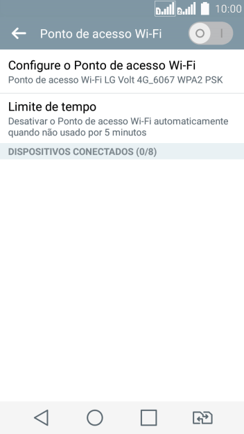 Pressione Configure o Ponto de acesso Wi-Fi. Pressione Configure o Ponto de acesso Wi-Fi.