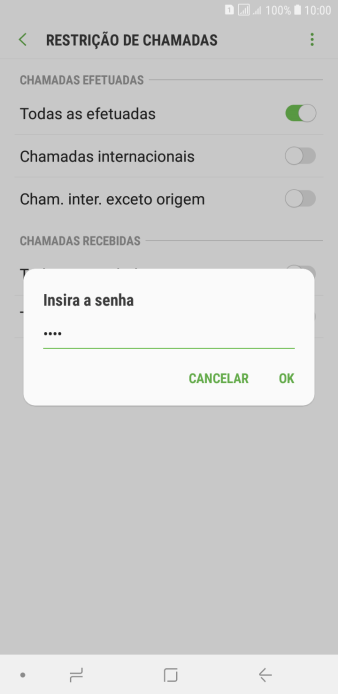 Digite sua senha de bloqueio, e pressione OK. Digite sua senha de bloqueio, e pressione OK.