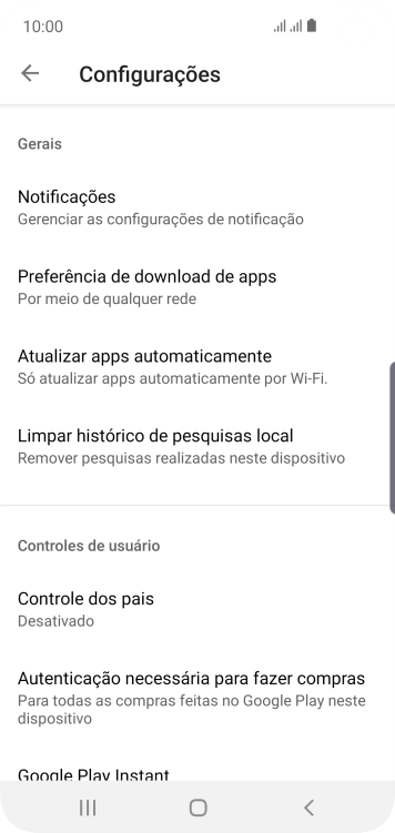 Pressione Atualizar apps automaticamente. Pressione Atualizar apps automaticamente.