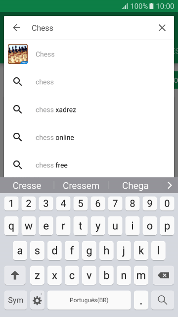 Insira o nome ou assunto do app desejado, e pressione o ícone de busca. Insira o nome ou assunto do app desejado, e pressione o ícone de busca.