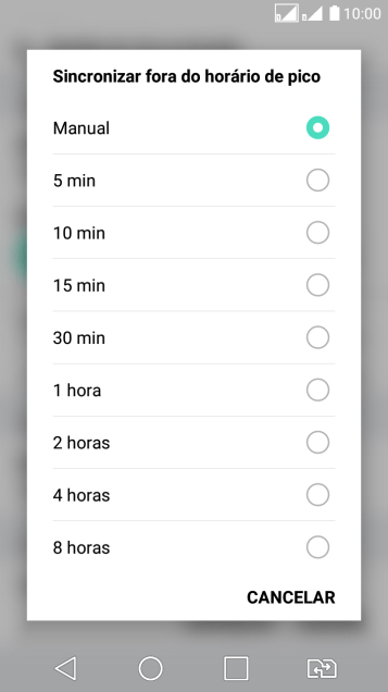 Pressione a configuração desejada. Pressione a configuração desejada.