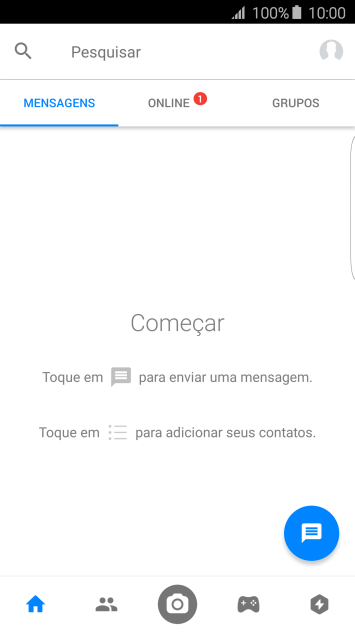 Pressione o ícone de nova mensagem. Pressione o ícone de nova mensagem.
