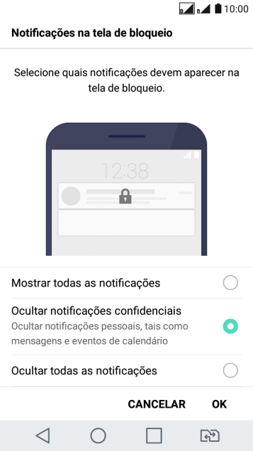 Pressione a configuração desejada. Pressione a configuração desejada.