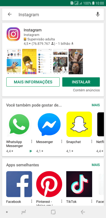 Pressione Instagram. Pressione Instagram.