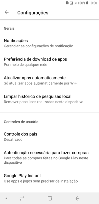 Pressione Atualizar apps automaticamente. Pressione Atualizar apps automaticamente.