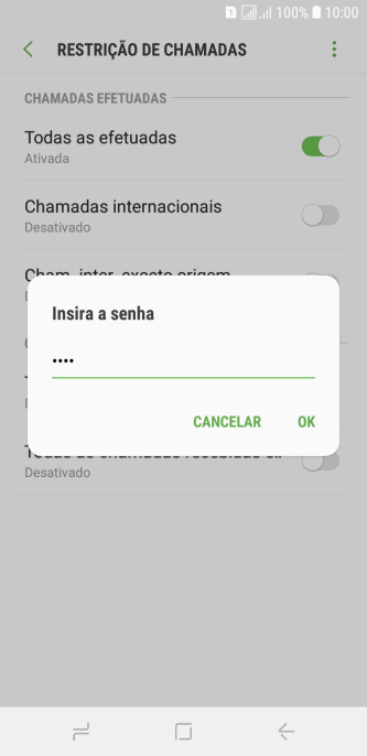 Digite sua senha de bloqueio, e pressione OK. Digite sua senha de bloqueio, e pressione OK.
