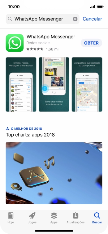 Pressione WhatsApp Messenger. Pressione WhatsApp Messenger.