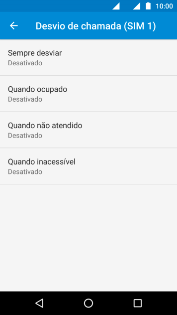 Pressione o tipo de encaminhamento desejado. Pressione o tipo de encaminhamento desejado.