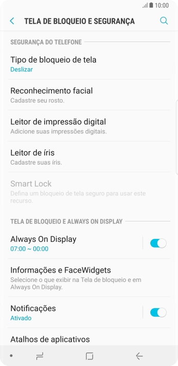 Pressione Leitor de íris. Pressione Leitor de íris.
