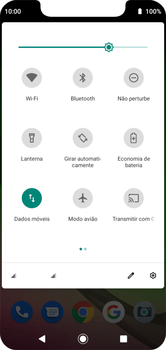 Pressione o ícone de configurações. Pressione o ícone de configurações.