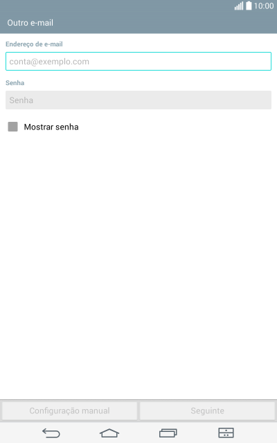 Pressione conta@exemplo.com, e digite o endereço de e-mail. Pressione conta@exemplo.com, e digite o endereço de e-mail.