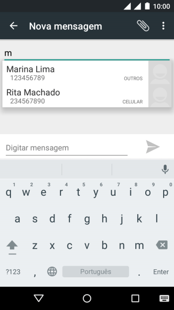 Pressione o contato desejado. Pressione o contato desejado.