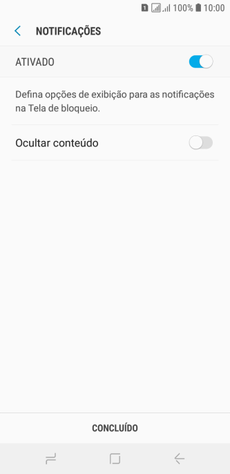Pressione o indicador ao lado das configurações desejadas. Pressione o indicador ao lado das configurações desejadas.
