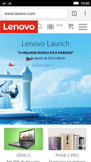 Pressione a barra de endereço. Pressione a barra de endereço.