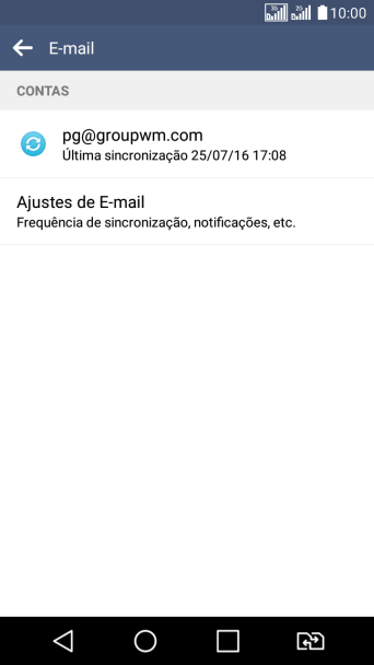 Pressione Ajuste de e-mail. Pressione Ajuste de e-mail.