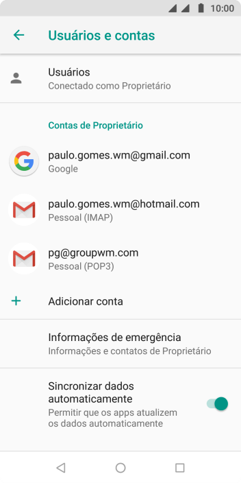 Pressione o indicador ao lado de Pressione o indicador ao lado de