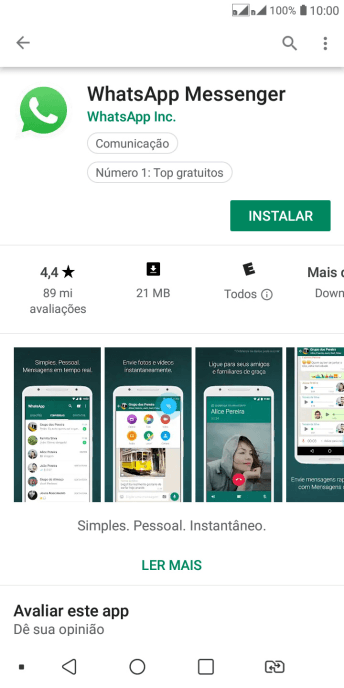 Pressione INSTALAR, e siga as indicações da tela para instalar o app. Pressione INSTALAR, e siga as indicações da tela para instalar o app.