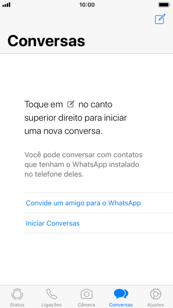 Pressione o ícone de nova mensagem. Pressione o ícone de nova mensagem.