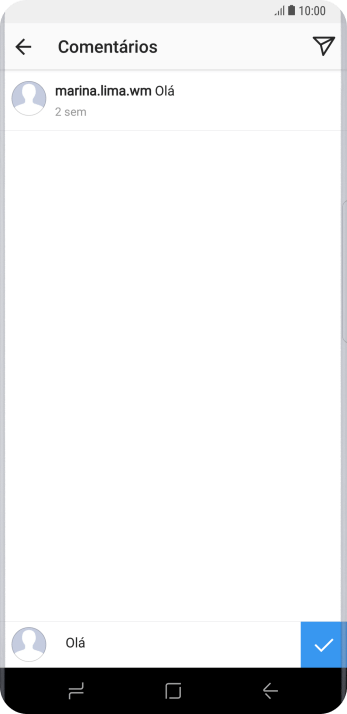 Escreva o texto desejado, e pressione o ícone de aprovar. Escreva o texto desejado, e pressione o ícone de aprovar.