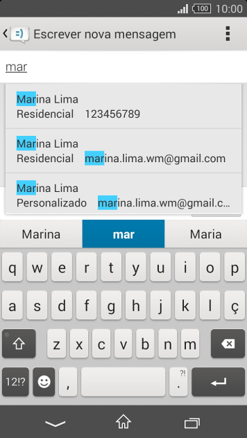 Pressione o contato desejado. Pressione o contato desejado.