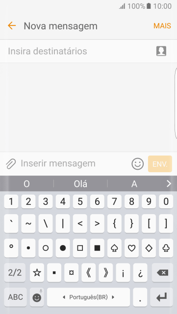 Pressione ABC para retornar à digitação. Pressione ABC para retornar à digitação.