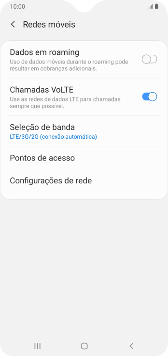 Pressione Configurações de rede. Pressione Configurações de rede.