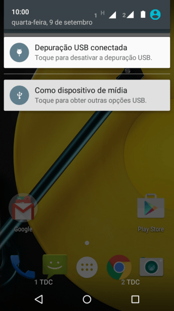 Pressione o ícone de USB. Pressione o ícone de USB.