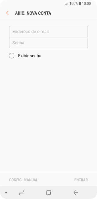 Pressione Endereço de e-mail, e digite o endereço de e-mail. Pressione Endereço de e-mail, e digite o endereço de e-mail.
