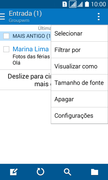 Pressione Configurações. Pressione Configurações.