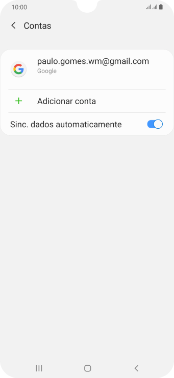 Pressione Adicionar conta. Pressione Adicionar conta.