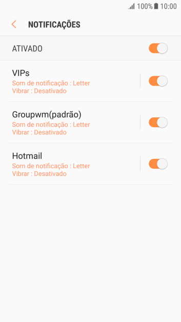 Pressione a conta de e-mail desejada. Pressione a conta de e-mail desejada.