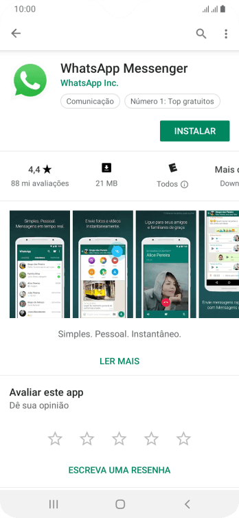 Pressione INSTALAR, e siga as indicações da tela para instalar o app. Pressione INSTALAR, e siga as indicações da tela para instalar o app.