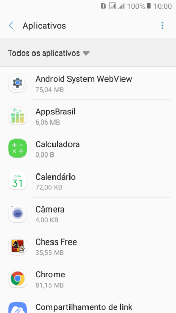 Pressione o app desejado. Pressione o app desejado.