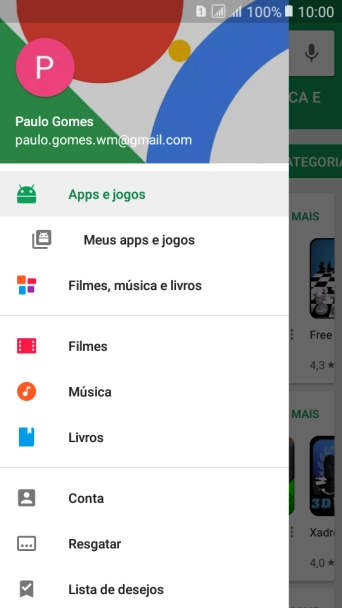 Pressione Meus apps e jogos. Pressione Meus apps e jogos.