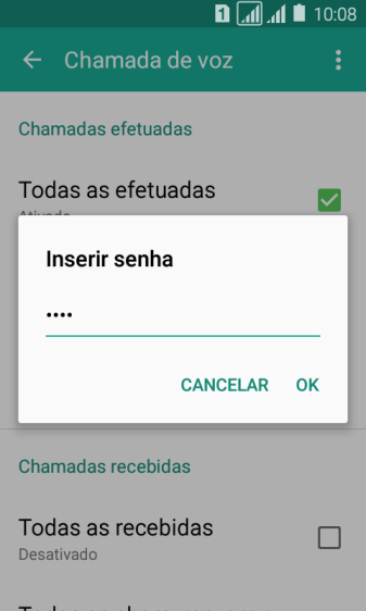 Digite sua senha de bloqueio, e pressione OK. Digite sua senha de bloqueio, e pressione OK.